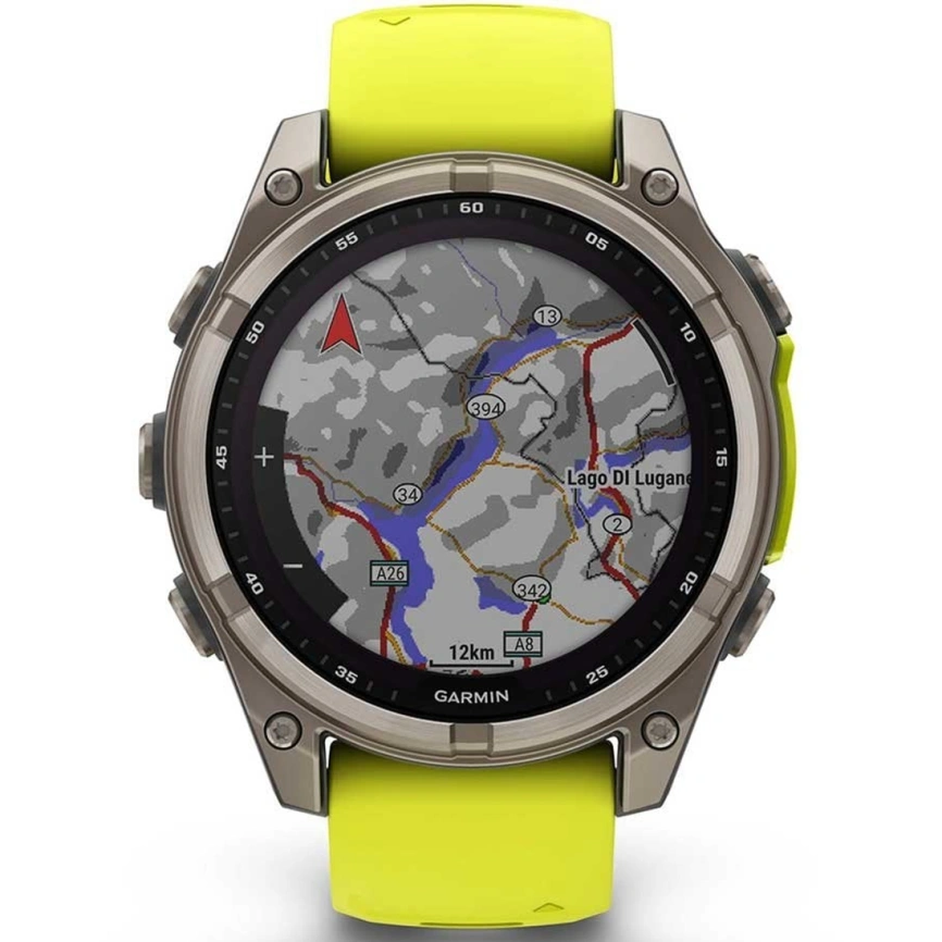 Смарт-часы Garmin Fenix 8 47mm Solar Sapphire (010-02906-21) Carbon Gray DLC Titanium with Yellow/Graphite Silicone Band