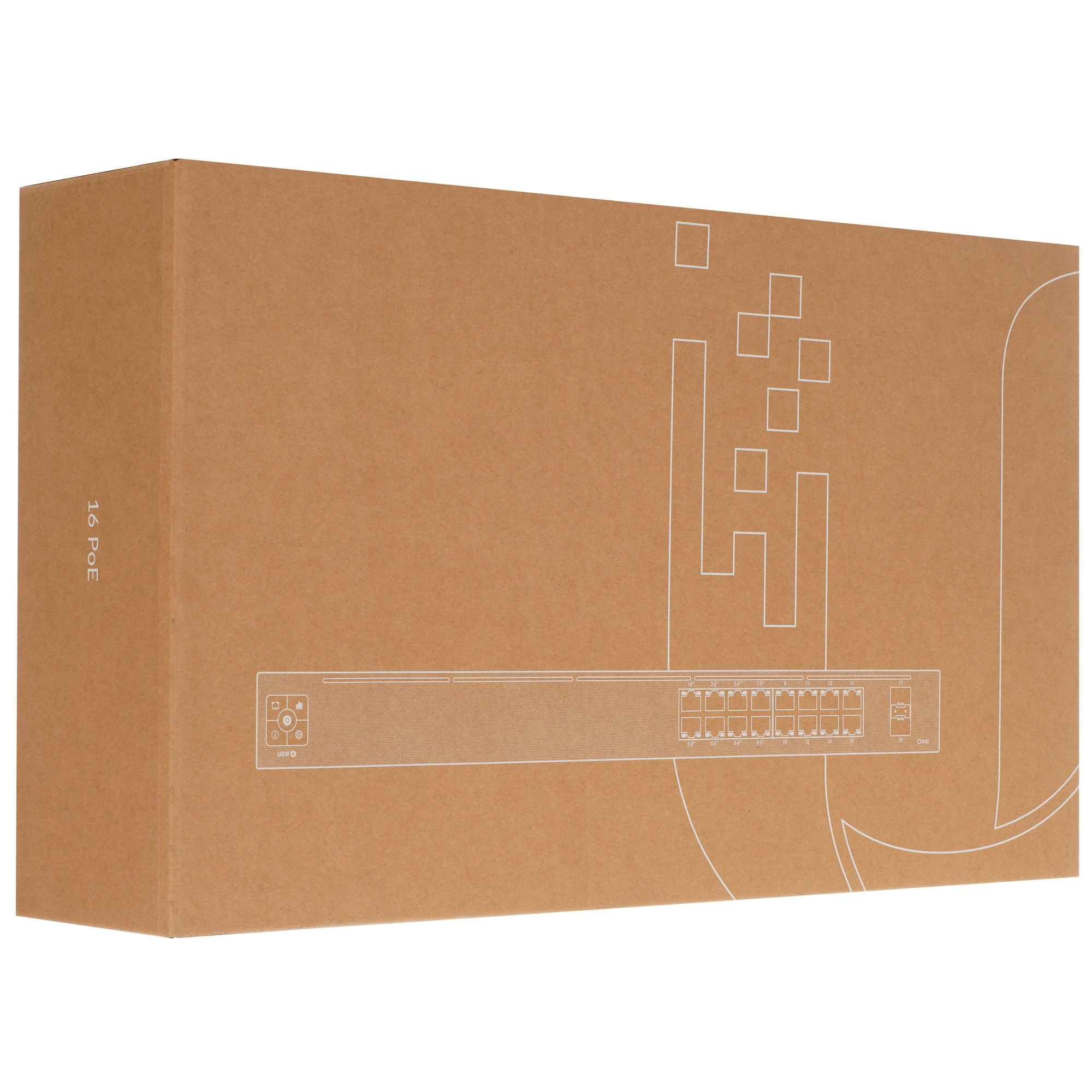 Коммутатор Ubiquiti UniFi Switch 16 PoE, 16 портов PoE, 10/100/1000 Мбит/с, Управляемый (USW-16-POE)