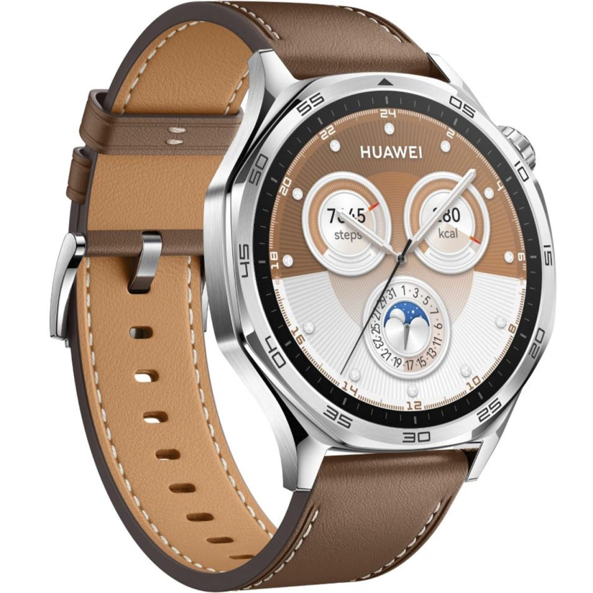 Смарт-часы Huawei Watch GT 5 - 46 mm, Коричневый кожаный ремешок