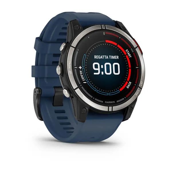 Смарт-часы Garmin Quatix 7 Sapphire Edition - 47 mm, Титановый, синий силиконовый ремешок