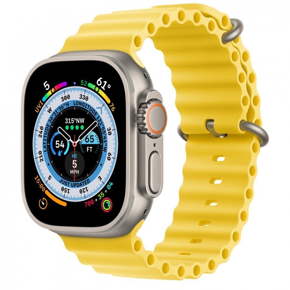 Смарт-часы Apple Watch Ultra 49mm корпус из титана, ремешок Ocean Band, Yellow
