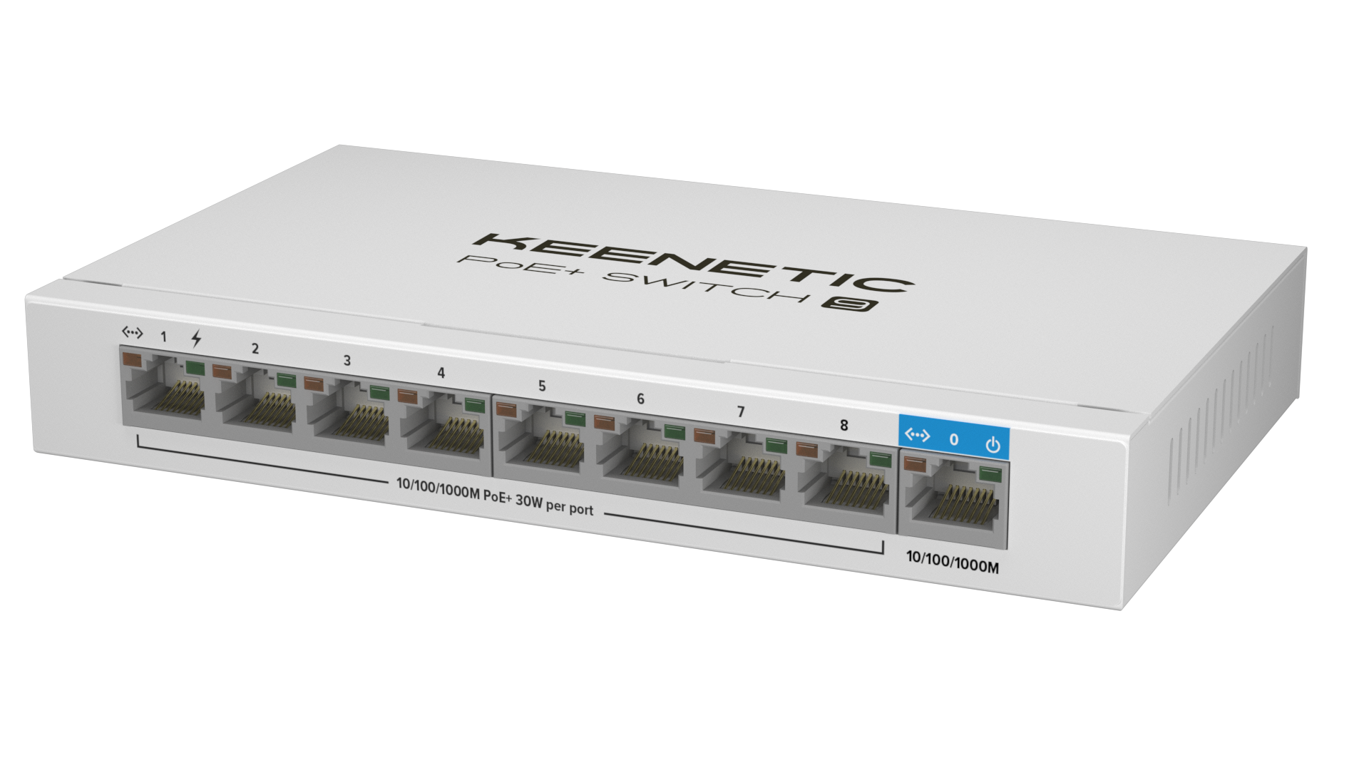 Коммутатор Keenetic KN-4710, 9 портов (8xPoE+), 1 Гбит/с, Неуправляемый