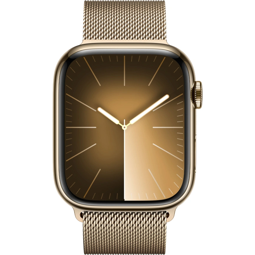 Смарт-часы Apple Watch S9 - 45 mm Steel case | ремешок Milanese Loop | GPS, Gold