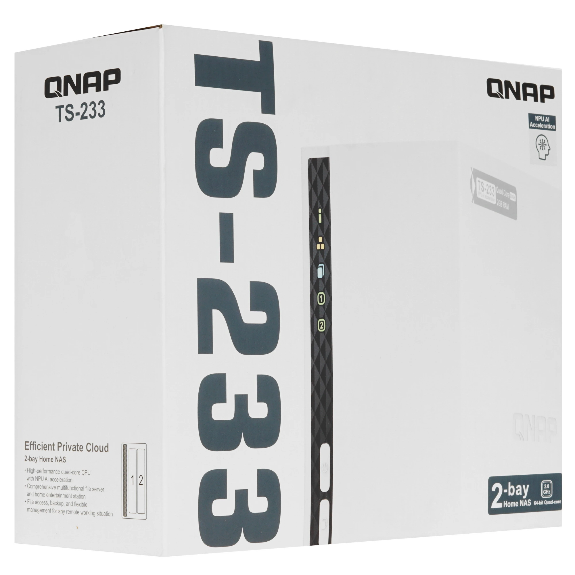 Сетевое хранилище NAS QNAP TS-233, 2 отсека
