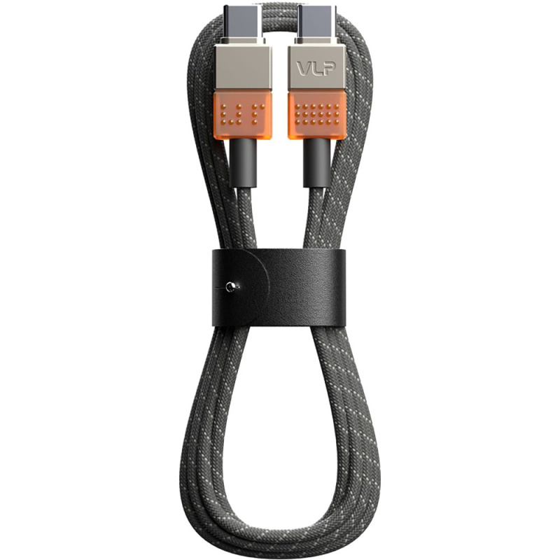 Кабель с оплёткой и ремешком VLP × ALS NEO USB-C 1.5 м, Amber Gray
