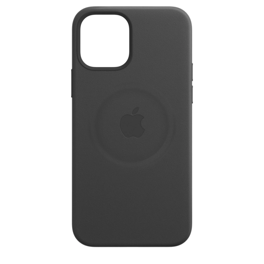 Кожаный чехол Apple MagSafe для iPhone 12 и iPhone 12 Pro чёрный