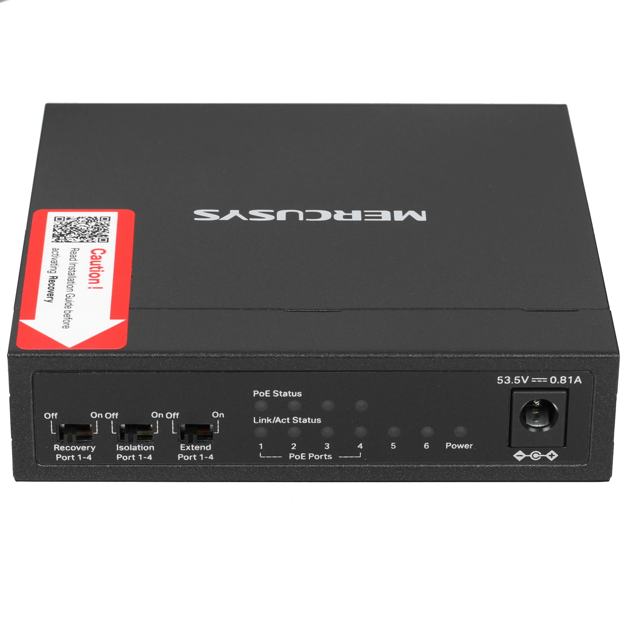 Коммутатор Mercusys MS106LP, 6 портов (4xPoE+), 10/100 Мбит/с, неуправляемый