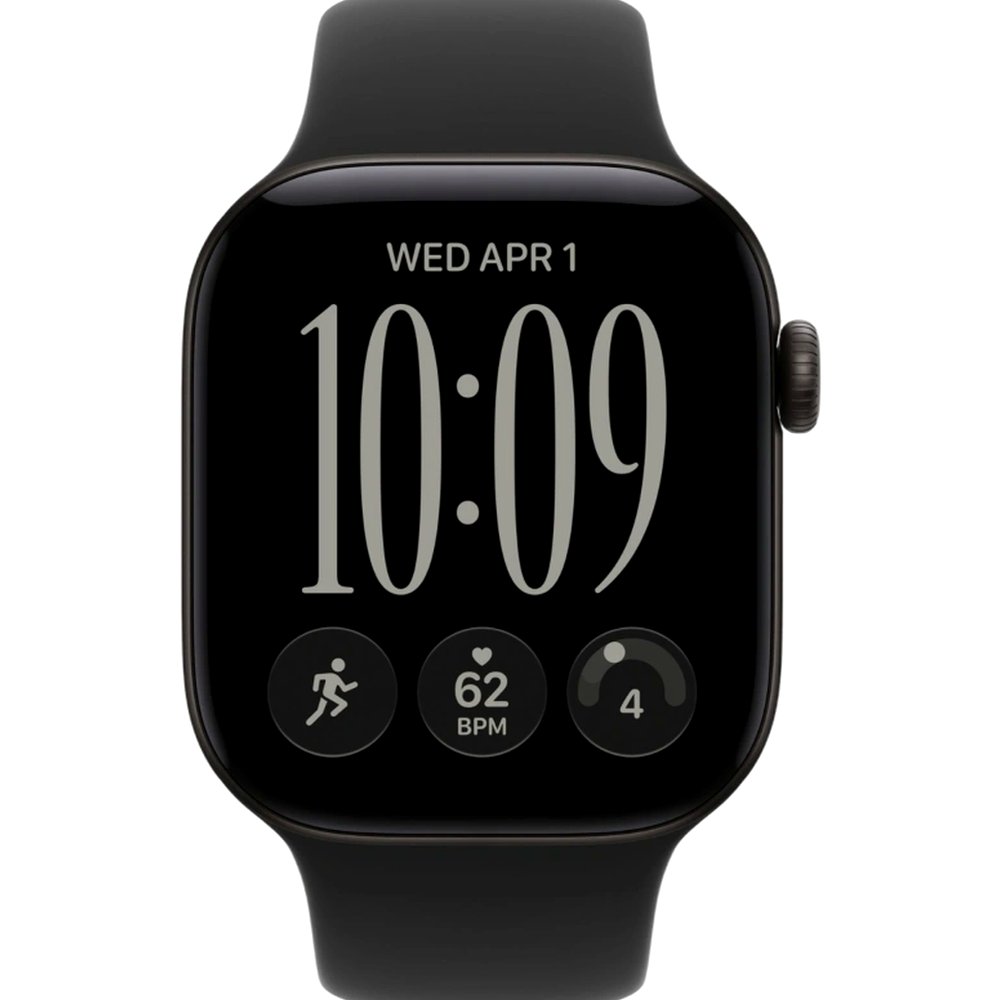 Смарт-часы Apple Watch Series 12, 46 мм, GPS, корпус алюминий Black, ремешок Sport Band Black, размер S/M