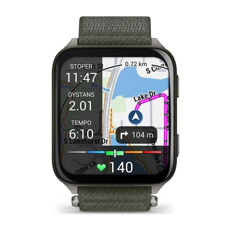Смарт-часы Garmin Venu X1 - 51 mm, цвет Мха с серой титановой крышкой, черный нейлоновый ремешок
