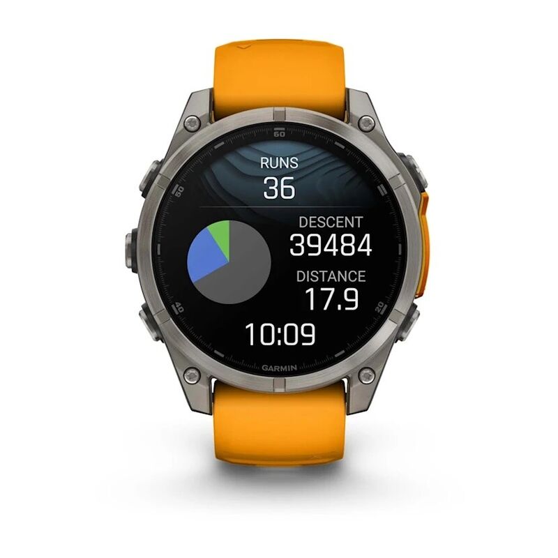 Смарт-часы Garmin Fenix 8 51mm Amoled Sapphire (010-02905-11) Titanium with Spark Orange/Graphite Silicone Band