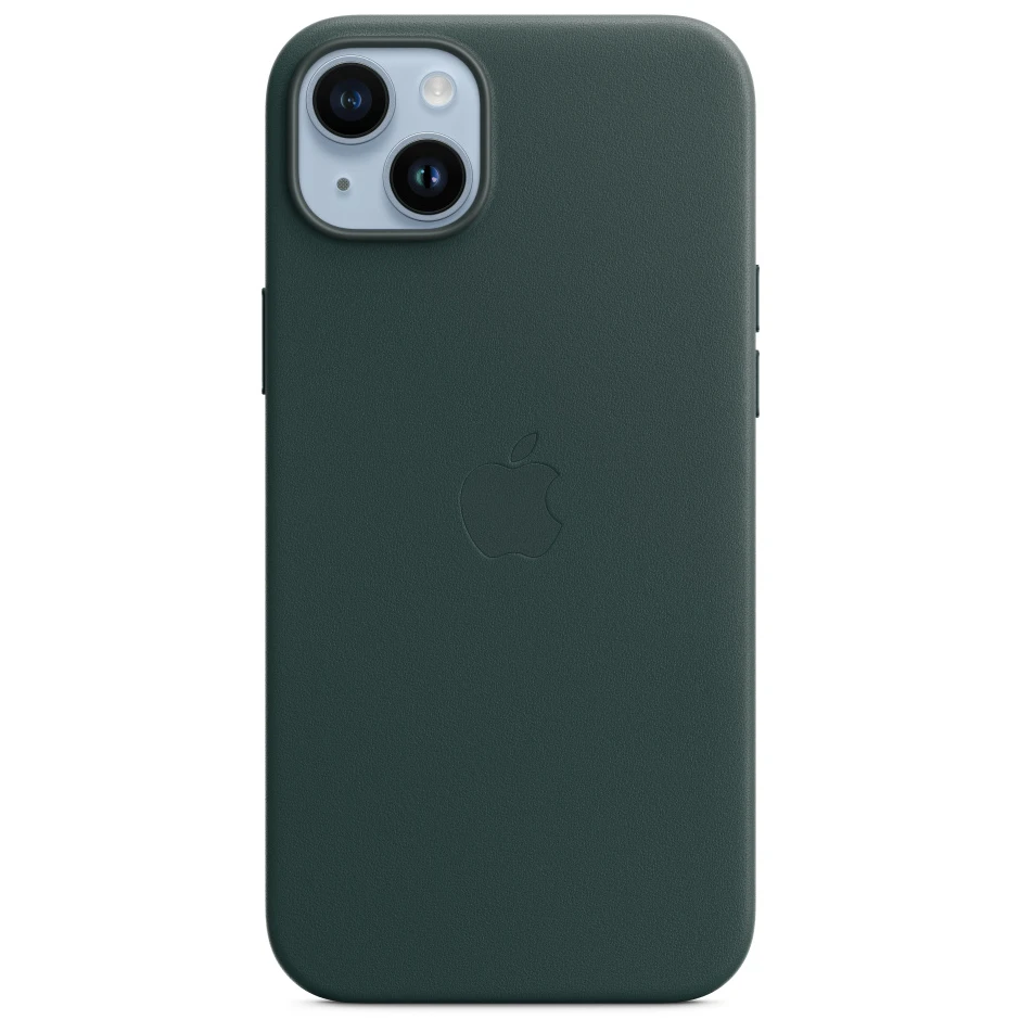 Чехол iPhone 14 Plus Leather MagSafe, Темно-зеленый
