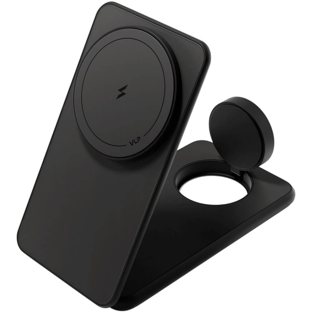 Беспроводное зарядное устройство VLP Alum Power Pro для Apple Черный титан