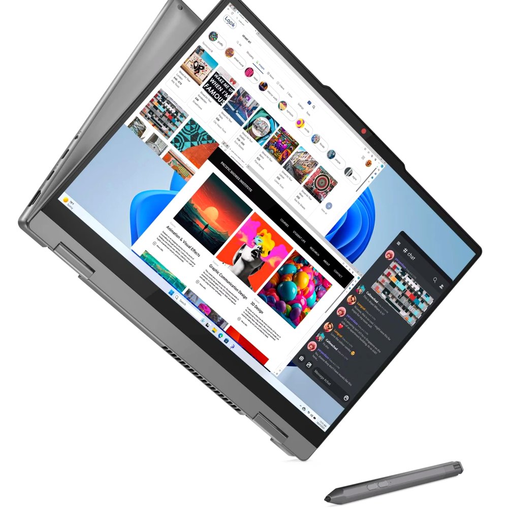 Ноутбук Lenovo IdeaPad 5 2-in-1 14 Touch 83KX0041PS (14", Intel Core i7-13620H, 16 ГБ, 512 ГБ SSD, сенсорный экран) серый