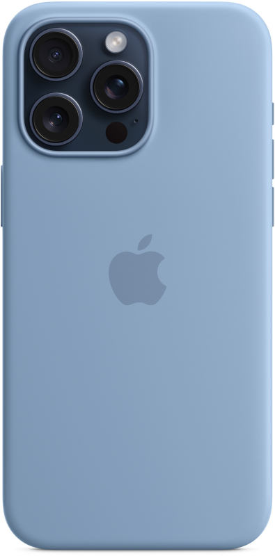 Чехол Apple MagSafe для iPhone 15 Pro Max, Силикон, морозный голубой
