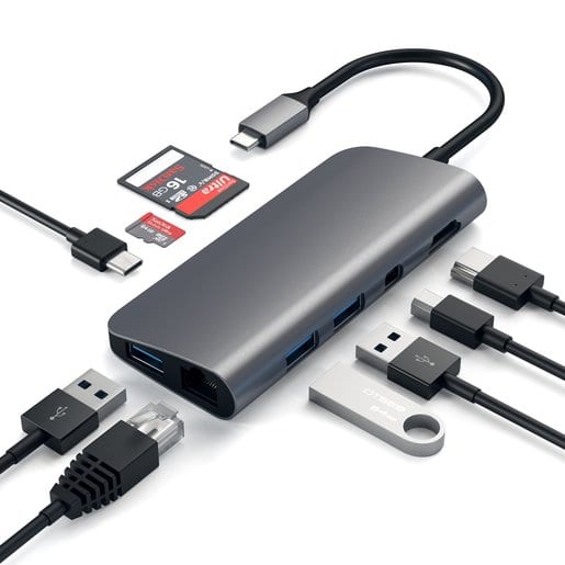 Адаптер Satechi Aluminum USB Type-C Multimedia Adapter (ST-TCMM8PAM)