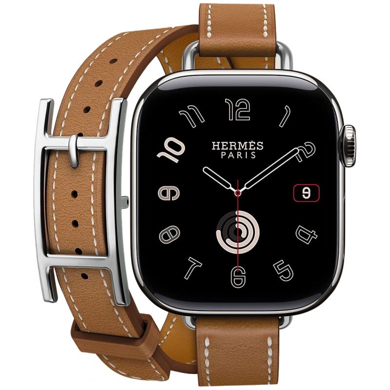 Смарт-часы Apple Watch S10 Hermes - 42 mm браслет Double Tour Hapi Attelage (Gold | золотой)