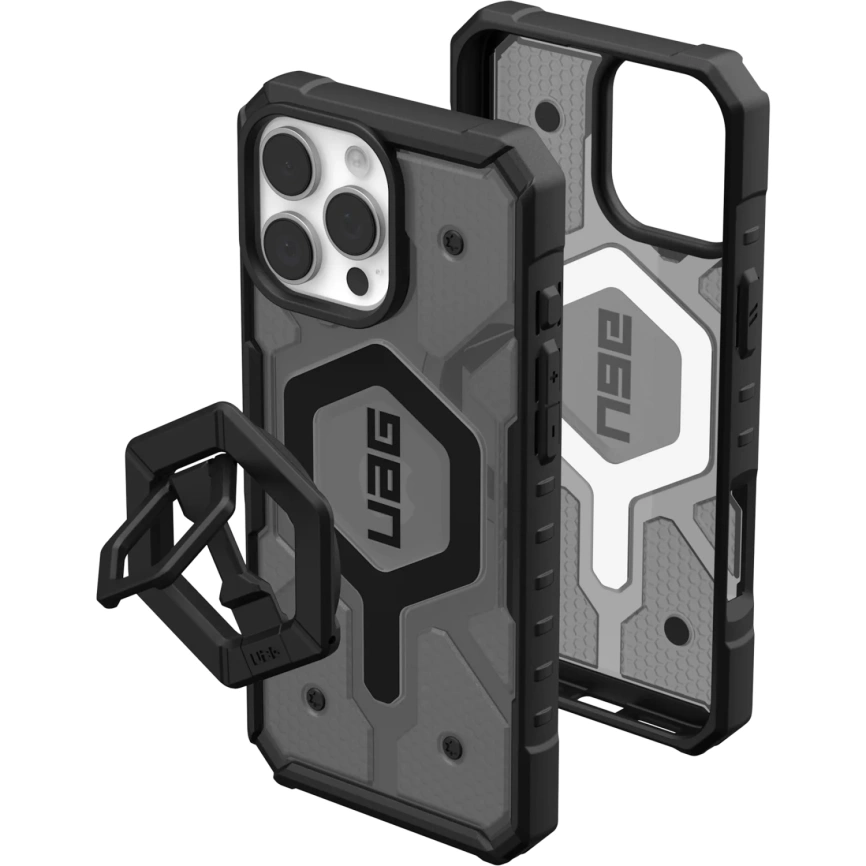 Чехол UAG MagSafe Pathfinder Clear для iPhone 16 Pro Max тонированный с подставкой