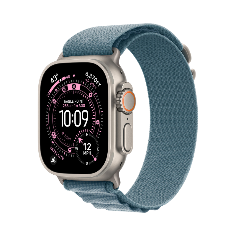 Смарт-часы Apple Watch Ultra 3 - 49 mm Natural Titanium Alpine Loop | Light Blue M
