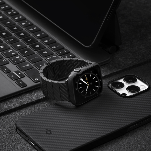 Чехол кевларовый Pitaka для Apple Watch серии 7/8 (45мм), черный Чехол кевларовый Pitaka для Apple Watch серии 7/8 (45мм), черный