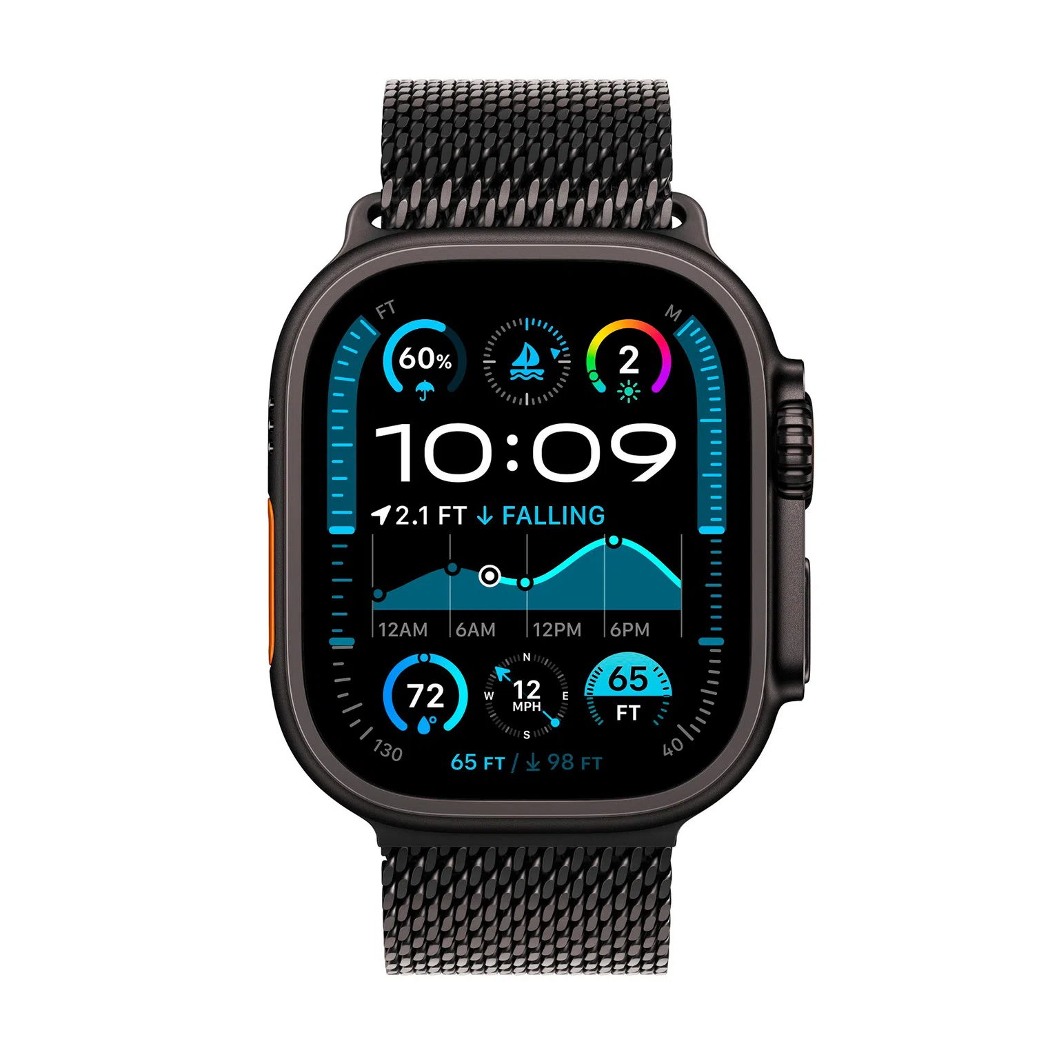 Ремешок Apple Watch 49mm Titanium Milanese Loop Black Titanium S