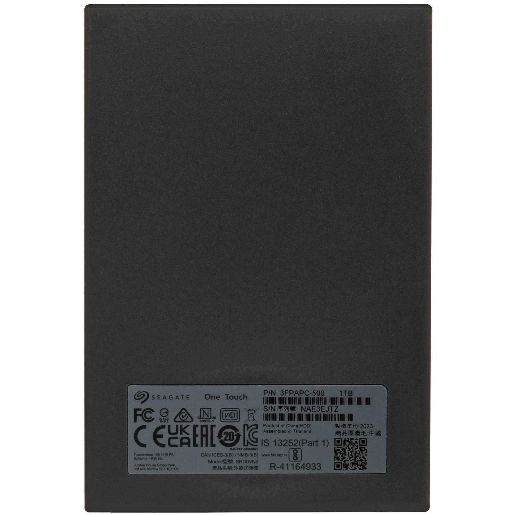 1 ТБ Внешний HDD Seagate One Touch (STKY1000400), черный