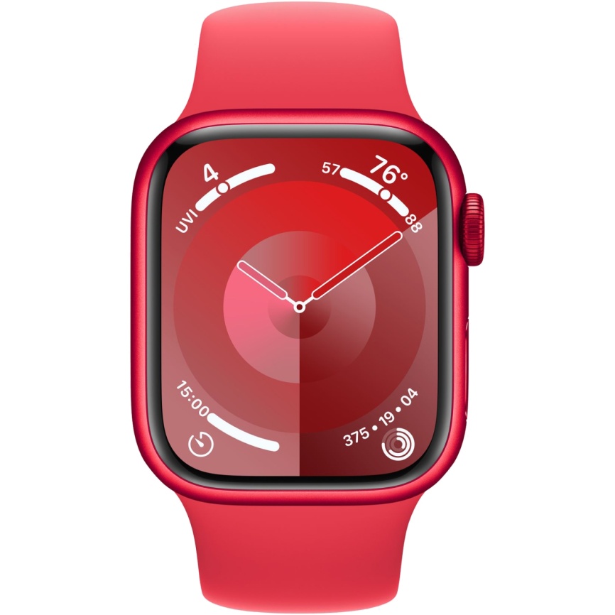 Умные часы Apple Watch Series 9 41 мм Aluminium Case GPS / (спортивный ремешок, цвет   Красный (S/M)