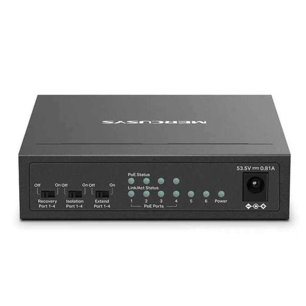 Коммутатор Mercusys MS106LP, 6 портов (4xPoE+), 10/100 Мбит/с, неуправляемый