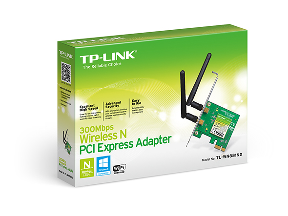 Wi-Fi адаптер TP-Link TL-WN881ND, PCI-Express x1, 300 Мбит/с (TL-WN881ND)