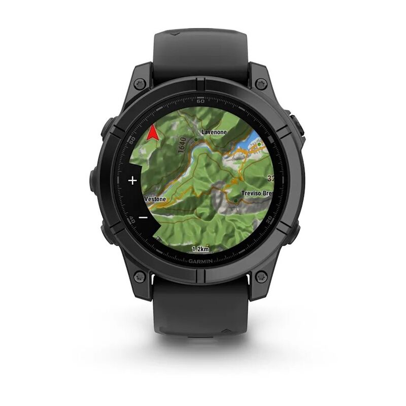 Смарт-часы Garmin Fenix E Amoled - 47 mm, Темно-серый с серым безелем | черный силиконовый ремешок