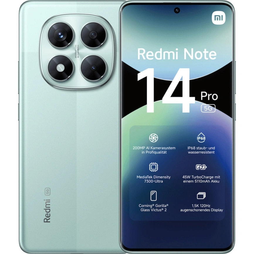 Смартфон Xiaomi Redmi Note 14 Pro 5G | 8/256 ГБ (Coral Green | Зелёный коралл) Смартфон Xiaomi Redmi Note 14 Pro 5G | 8/256 ГБ (Coral Green | Зелёный коралл)