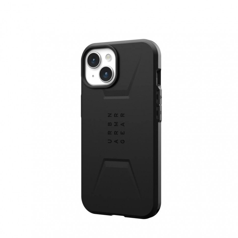 Чехол UAG с поддержкой MagSafe Civilian для iPhone 15, цвет  Черный Чехол UAG с поддержкой MagSafe Civilian для iPhone 15, цвет  Черный
