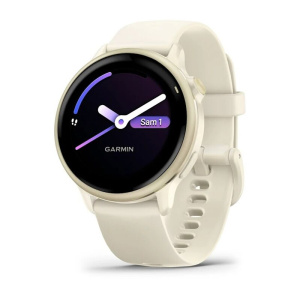Смарт-часы Garmin Vivoactive 6 - 42 mm, Лунно-золотистый, силиконовый ремешок цвета слоновой кости