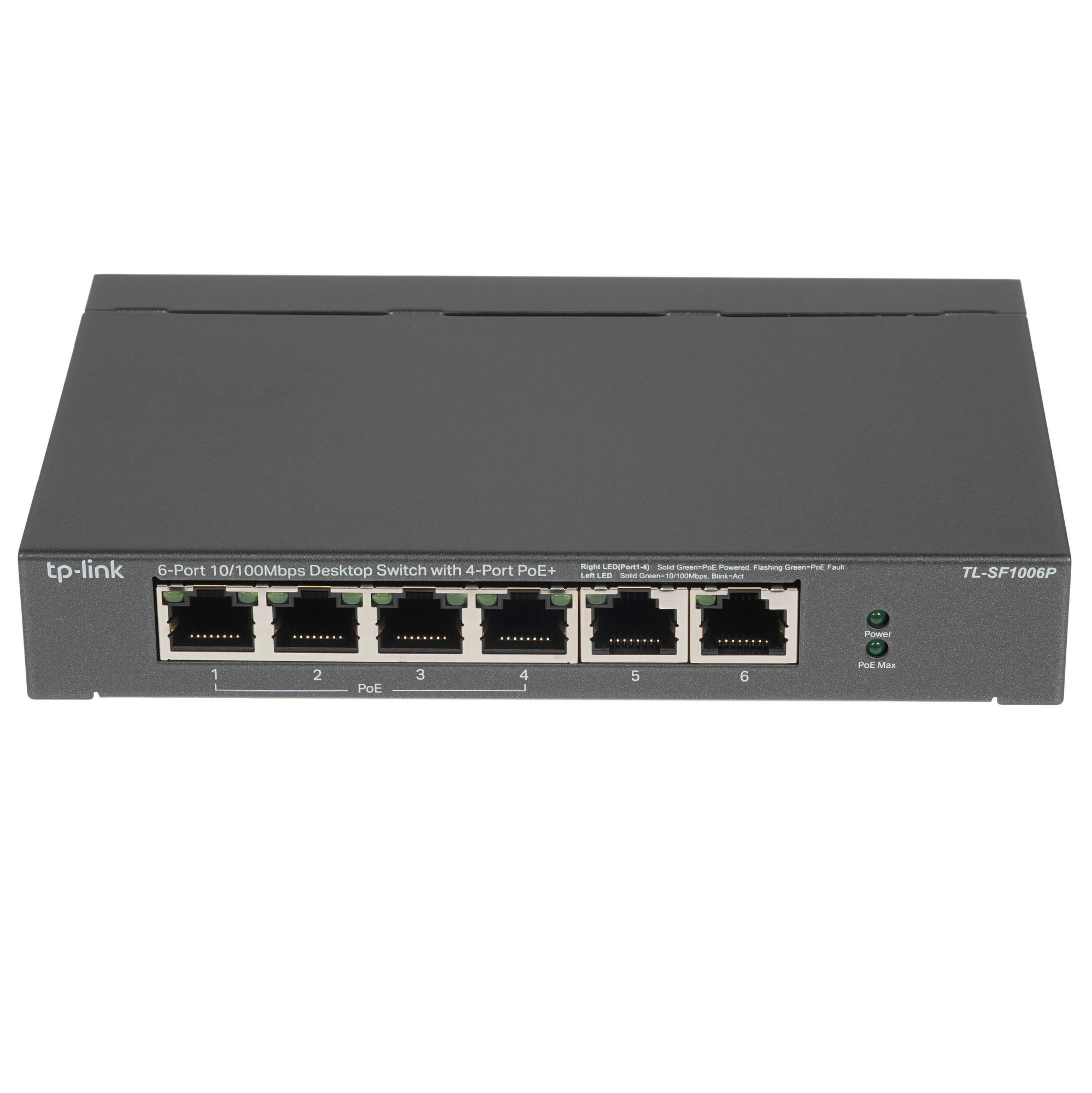 Коммутатор TP-Link TL-SF1006P, 6 портов (4xPoE+), 10/100 Мбит/с, неуправляемый (TL-SF1006P)