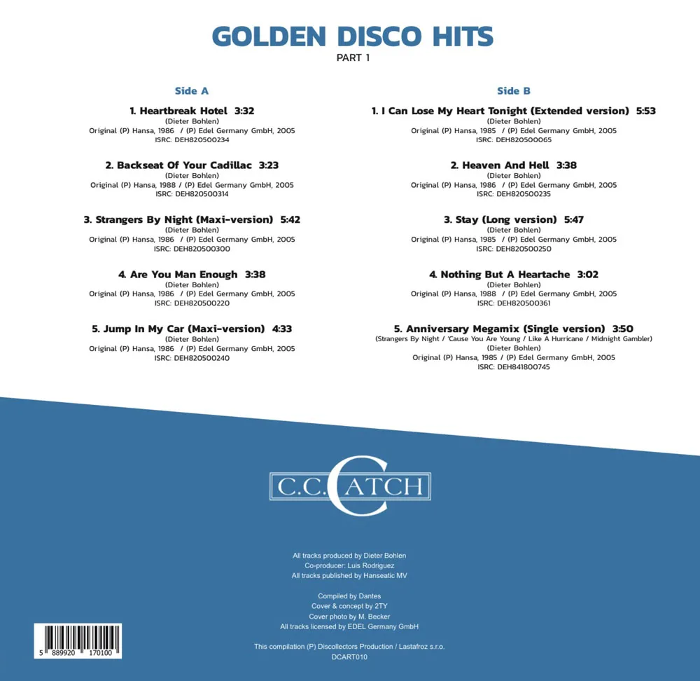 Виниловая пластинка C.C.CATCH - Golden Disco Hits (Blue)