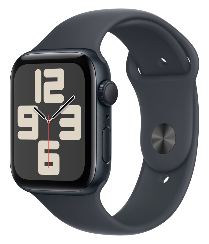 Смарт-часы Apple Watch SE (2024) - 44 mm ремешок Sport band | Черный, S/M