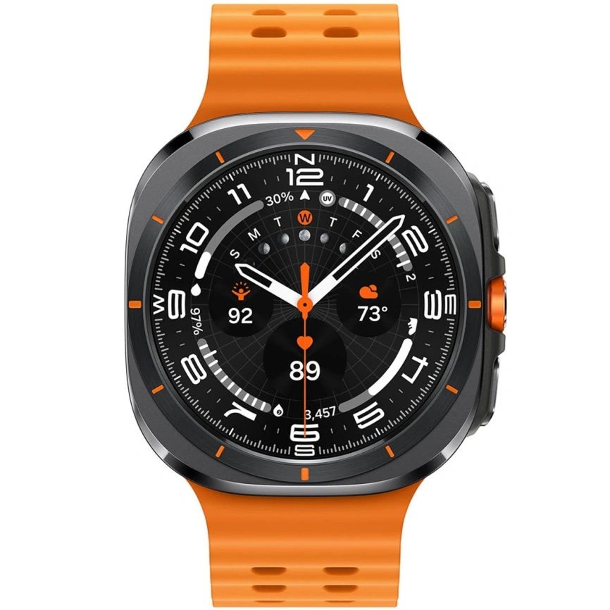 Смарт-часы Samsung Galaxy Watch Ultra (2025) - 47 mm (SM-L705) Titanium Gray (оранжевый ремешок)