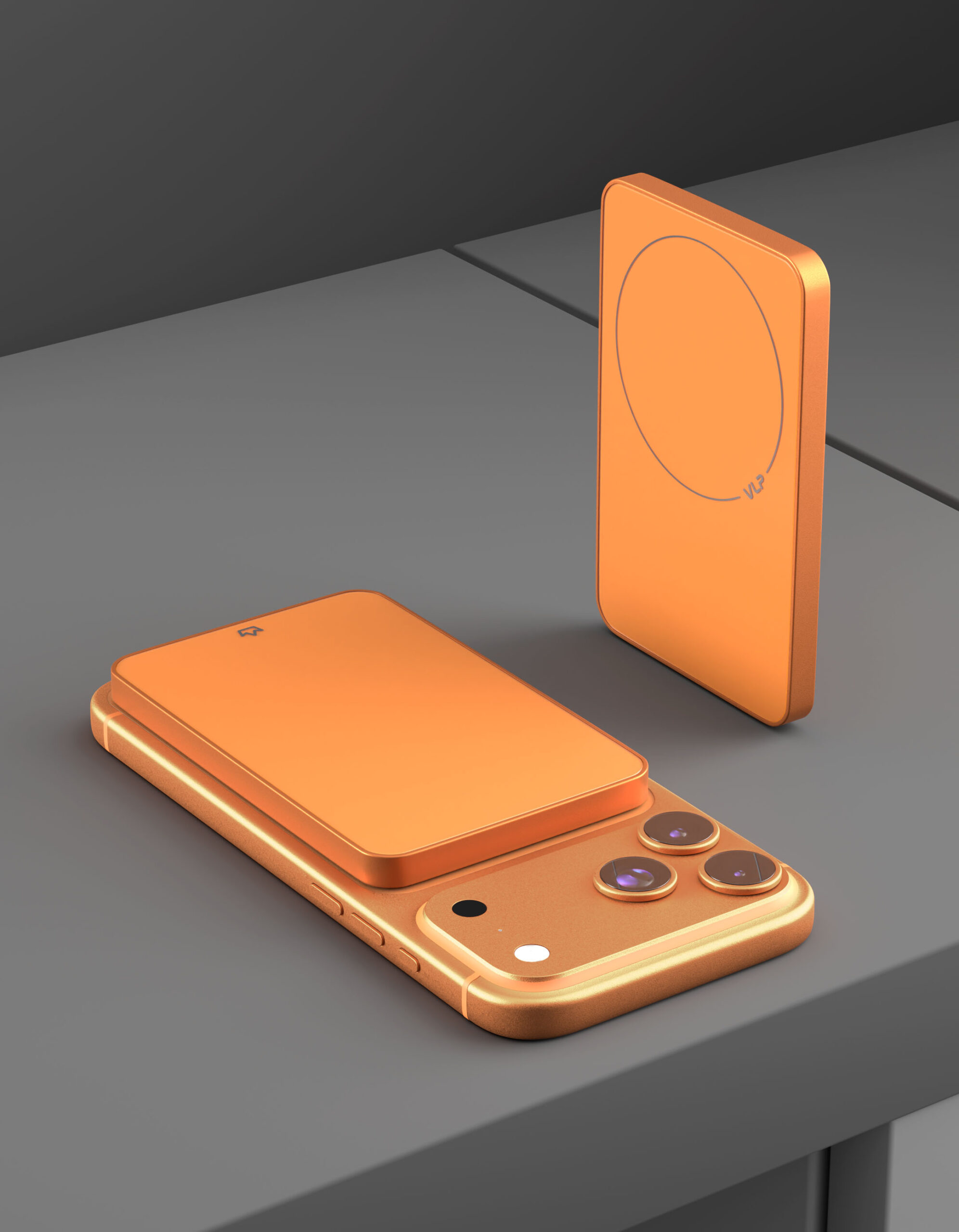 Внешний аккумулятор MagSafe VLP Diamond Energy (Qi2) 5000 мА·ч, космический оранжевый