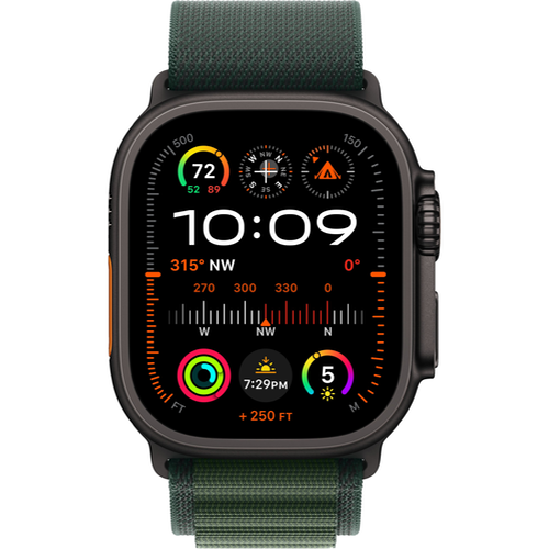 Смарт-часы Apple Watch Ultra 2 (2024) GPS + Cellular - 49 mm Black Titanium case | ремешок Alpine Loop | цвет Зеленый размер M