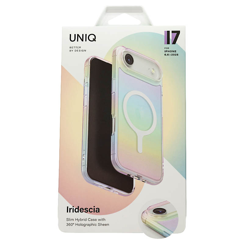 Чехол Uniq для iPhone 17 Air Iridescia (holographic) Holo Quartz (Magsafe), Радужный