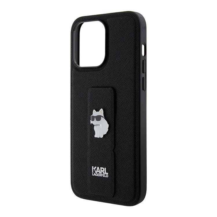 Karl Lagerfeld для iPhone 15 Pro Max чехол GripStand PU Saffiano NFT Choupette metal
