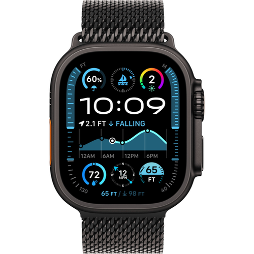 Смарт-часы Apple Watch Ultra 2 (2024) - 49 mm Black Titanium case | ремешок Titanium Milanese Loop цвета Black Titanium, размер S
