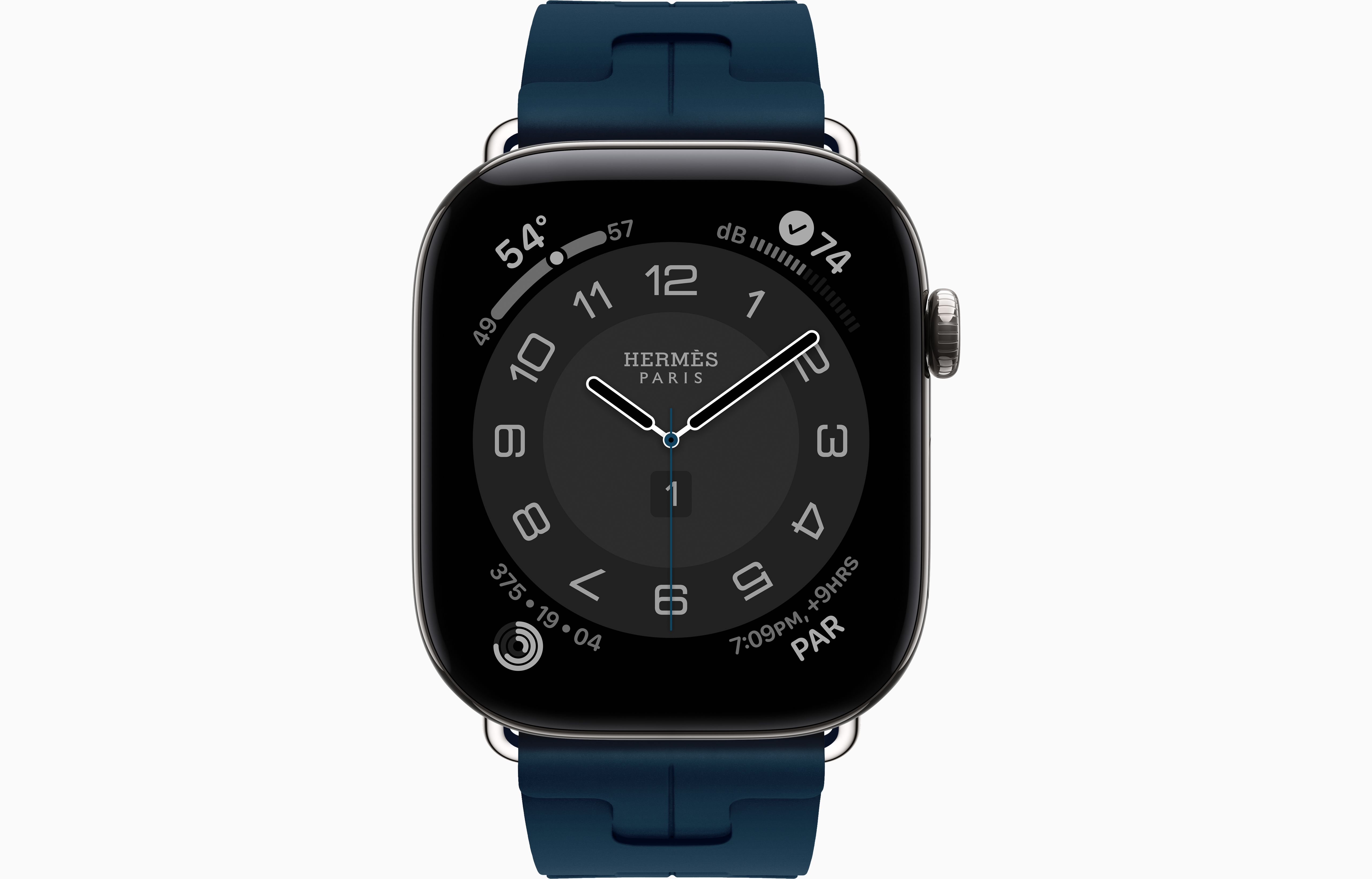 Смарт-часы Apple Watch Hermes Series 12, 46 мм, GPS + Cellular, Titanium Silver, Kilim Single Tour Bleu De Malte, One Size