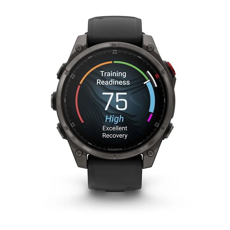 Смарт-часы Garmin Fenix 8 Pro Amoled Sapphire - 47 mm, Угольно-серый с DLC-покрытием | пепельно-серый силиконовый ремешок