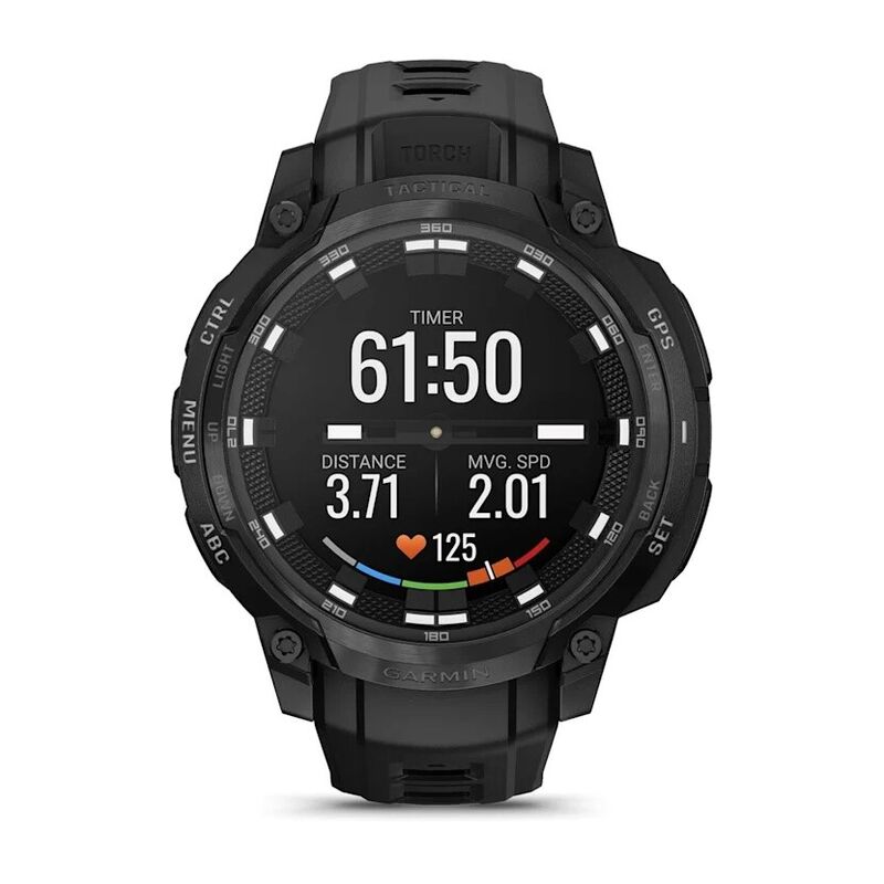 Смарт-часы Garmin Instinct Crossover Amoled Tactical Edition - 46 mm, Черный, черный силиконовый ремешок