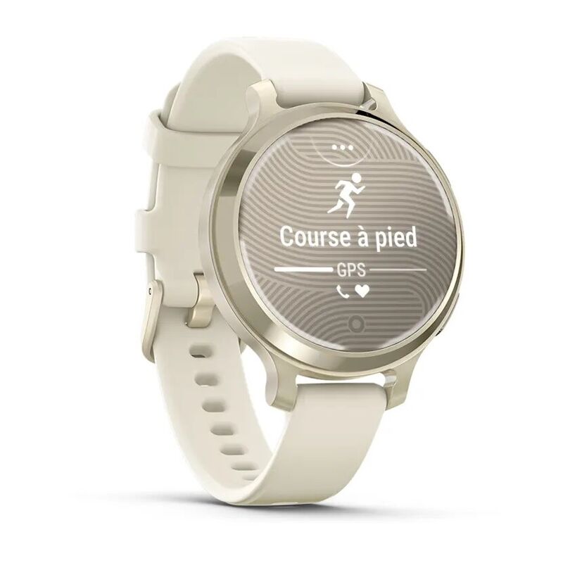 Смарт-часы Garmin Lily 2 Active - 38 mm, Золотисто-лунный безель, бежевый силиконовый ремешок
