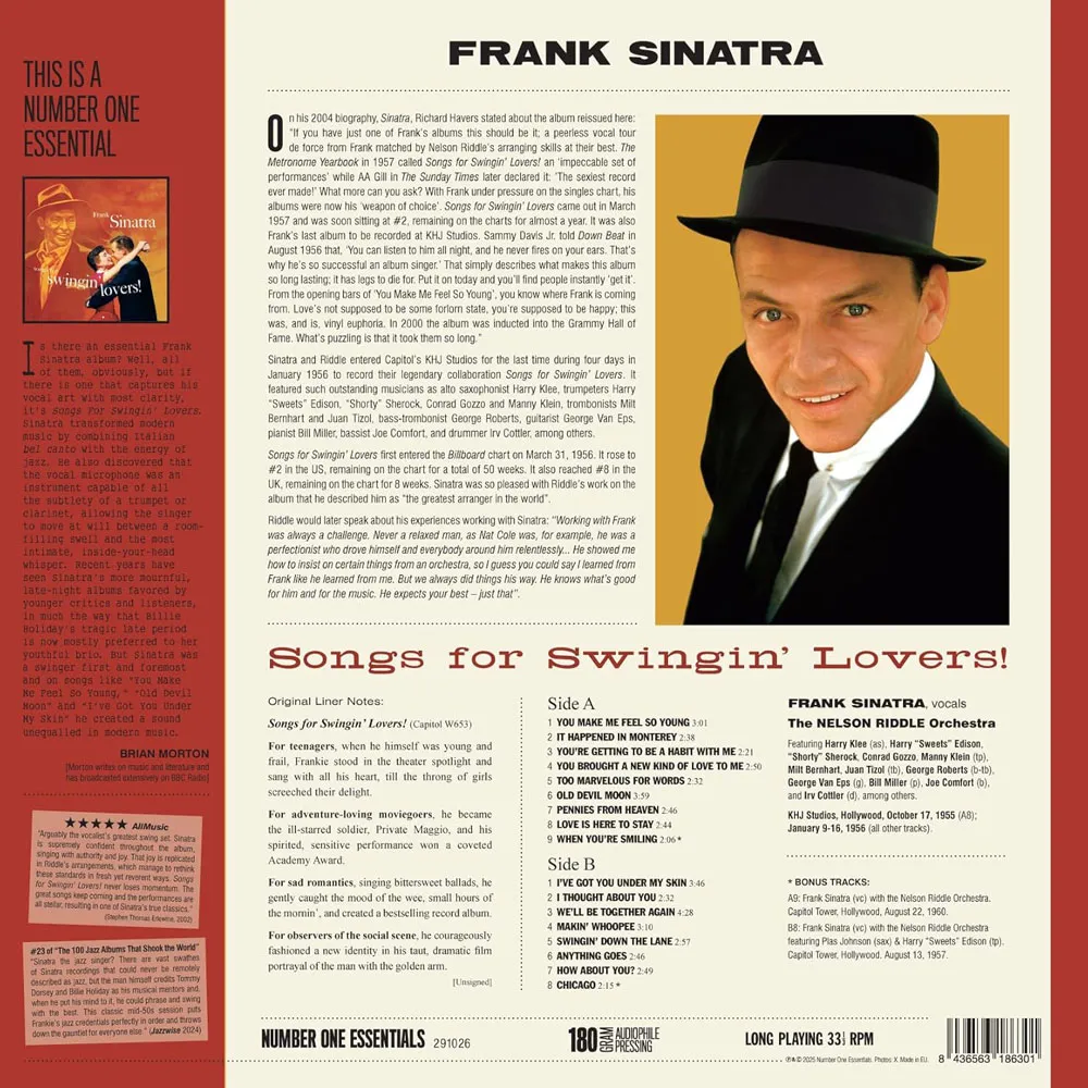 Виниловая пластинка SINATRA FRANK - Songs for Swingin Lovers! (Virgin)