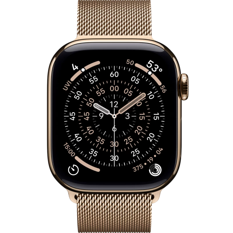 Смарт-часы Apple Watch 11 титановые Gold  42 мм, Milanese Loop Gold