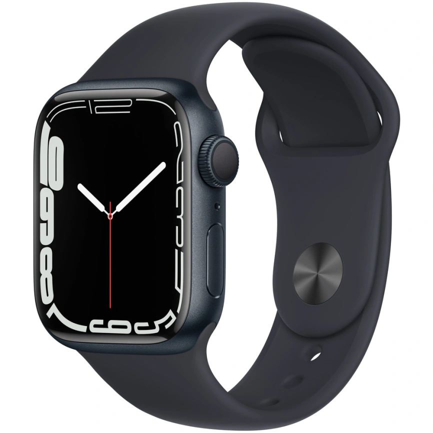 Смарт-часы Apple Watch Series 7 GPS 41mm Midnight/Black (Темная ночь/Черный) Sport Band (MKMX3RU/A)