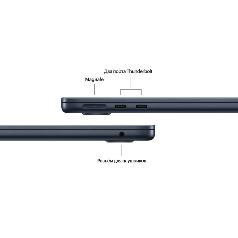 Ноутбук Apple MacBook Air 13" M3 (2024) 8C CPU-10C GPU, 8 ГБ RAM, 512 ГБ SSD, Midnight Black