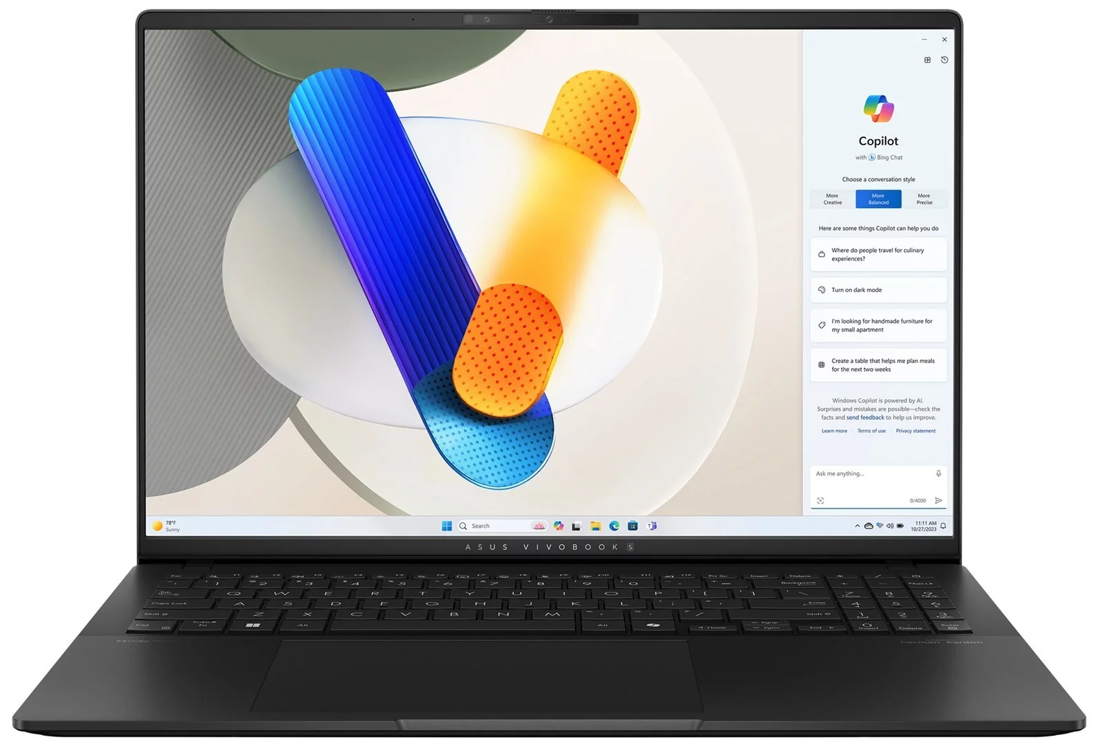 Ноутбук Asus Vivobook S16 (Intel Ultra 9 185H, 16 ГБ, 1 ТБ SSD)